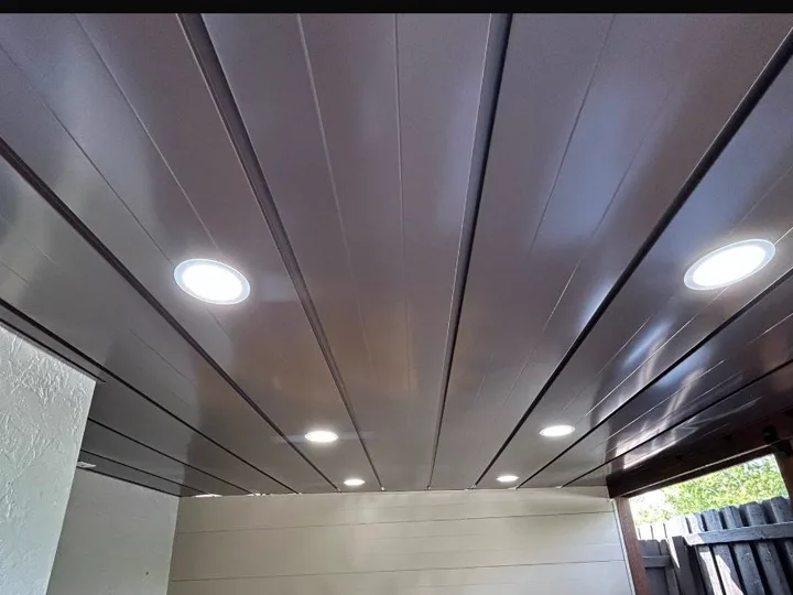 Modern dark soffit ceiling