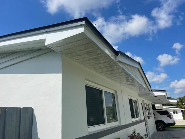 White residential aluminum soffit