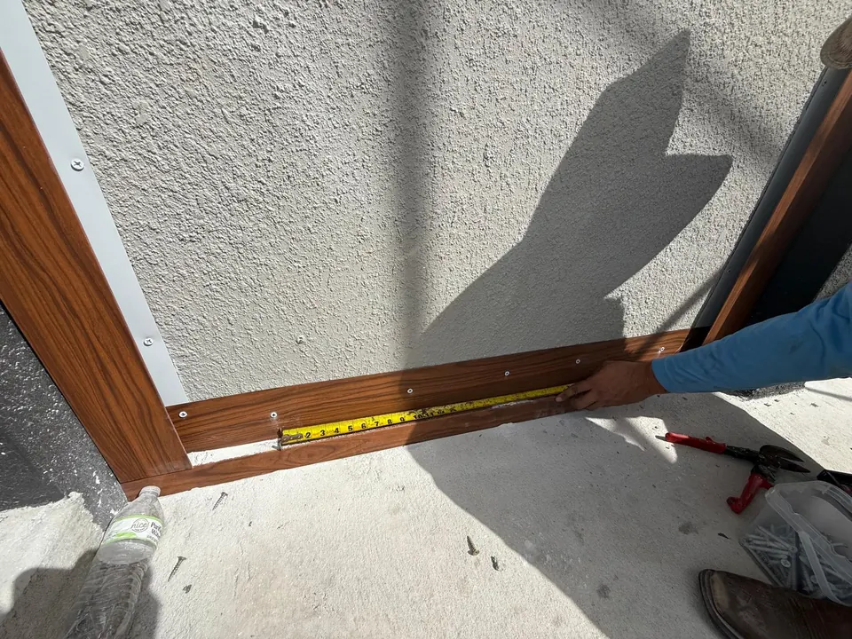 Precision installation of wood-look metal trim